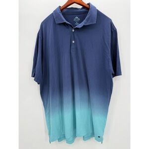 Peter Millar Polo Shirt Mens XL Blue Ombre Seaside Wash Short Sleeve Golf Preppy